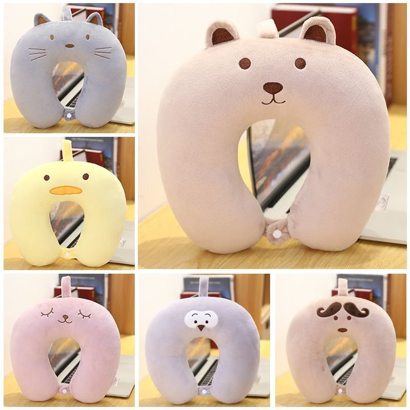 귀여운 만화 베개 베개 항공기 여행 베개 사무실 낮잠 베개 보호 자궁 경부 베개 만화 목 베개
