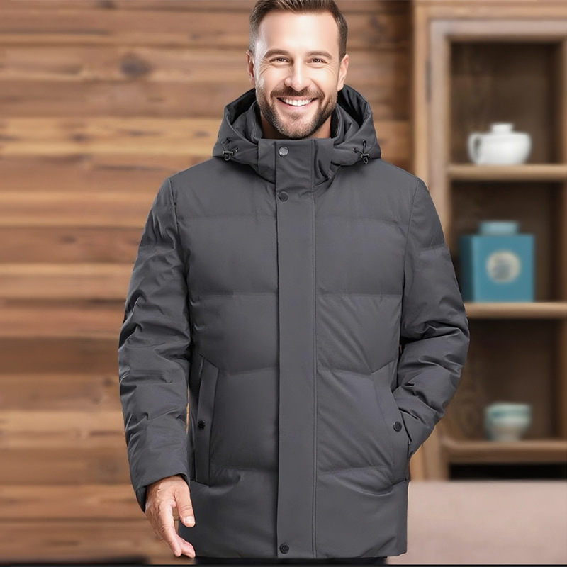 [Cross-Border Foreign Trade] New Style Men's down Jacket for Winter Outdoor Activities, European and American Large Size Business Formal Hooded Jacket