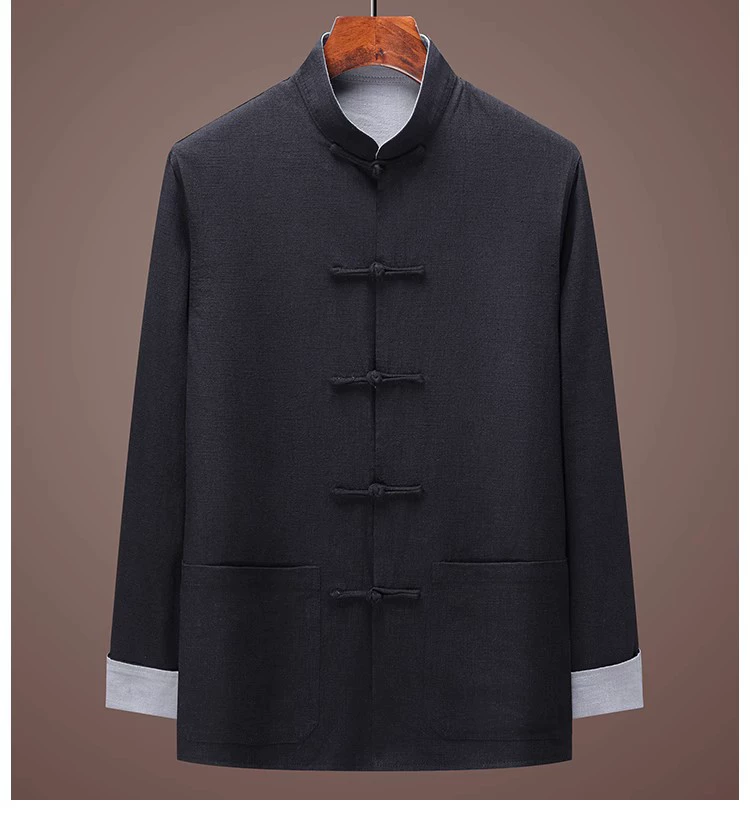 Элитная двусторонняя куртка, Hanfu, китайский стиль, для среднего возраста