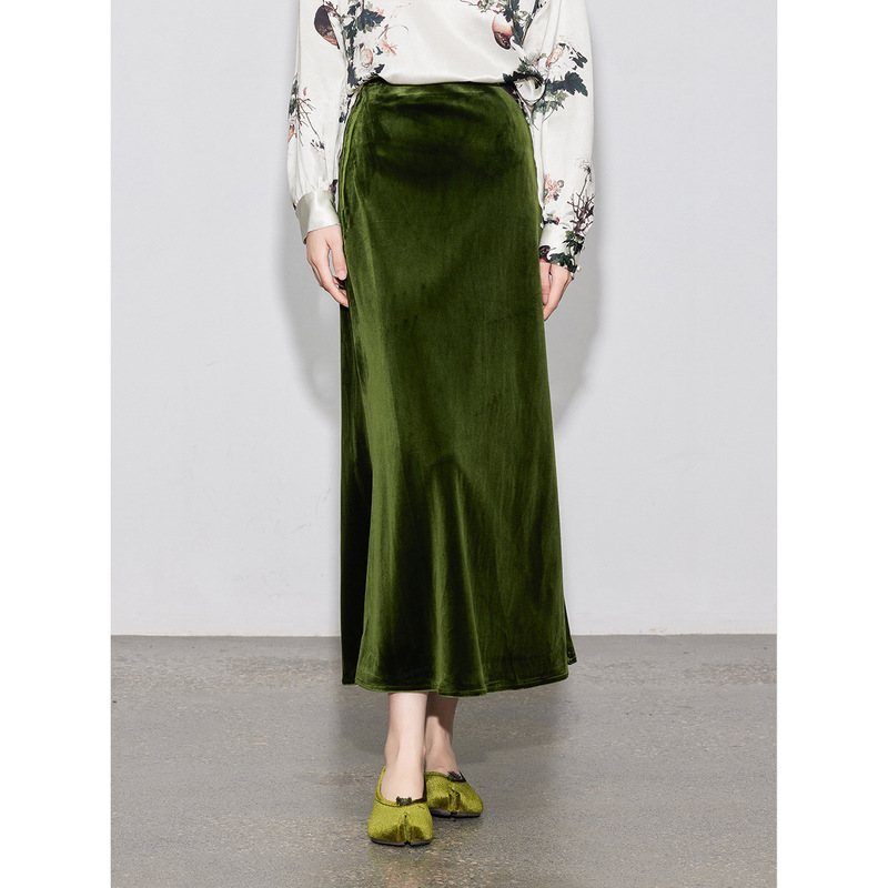 【Zhīhé Táng】New Chinese-Style Large Hem National Style Skirt, Spring High-Waisted Hip-Hugging Long Skirt for Women, Spring Collection Skirt