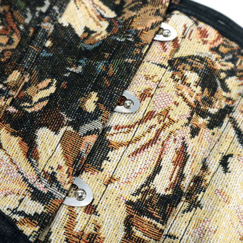 Impresión retro francesa sexy corsé correa cintura sellado corto cintura delgada cintura cint