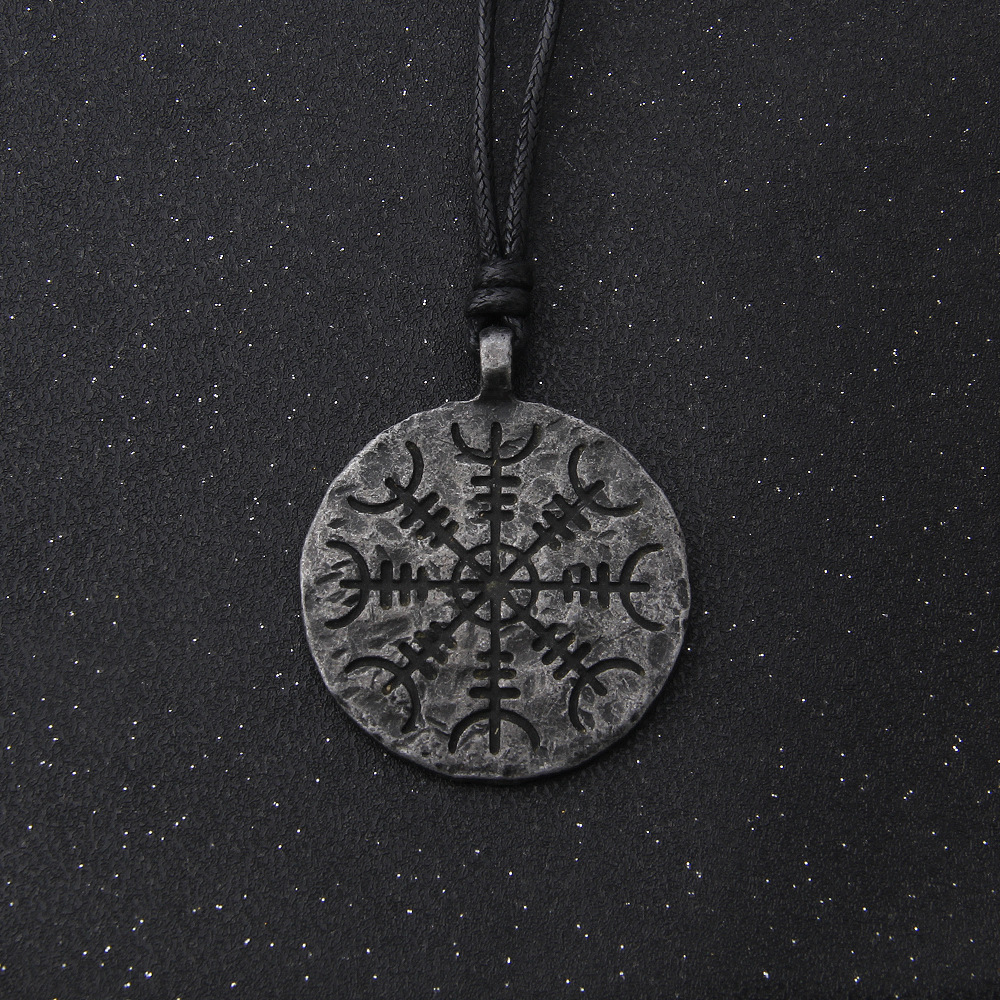 Cross-Border Hot-Selling Retro Compass Rune Pendant Necklace For Men Nordic Norwegian Style Party Jewelry Wholesale_voghion.com