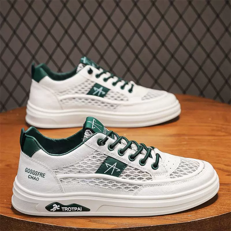 Новая летняя мужская обувь с большой сеткой, удобные кроссовки с дышащей сеткой на мягкой подошве, молодежная модная обувь без шнуровки