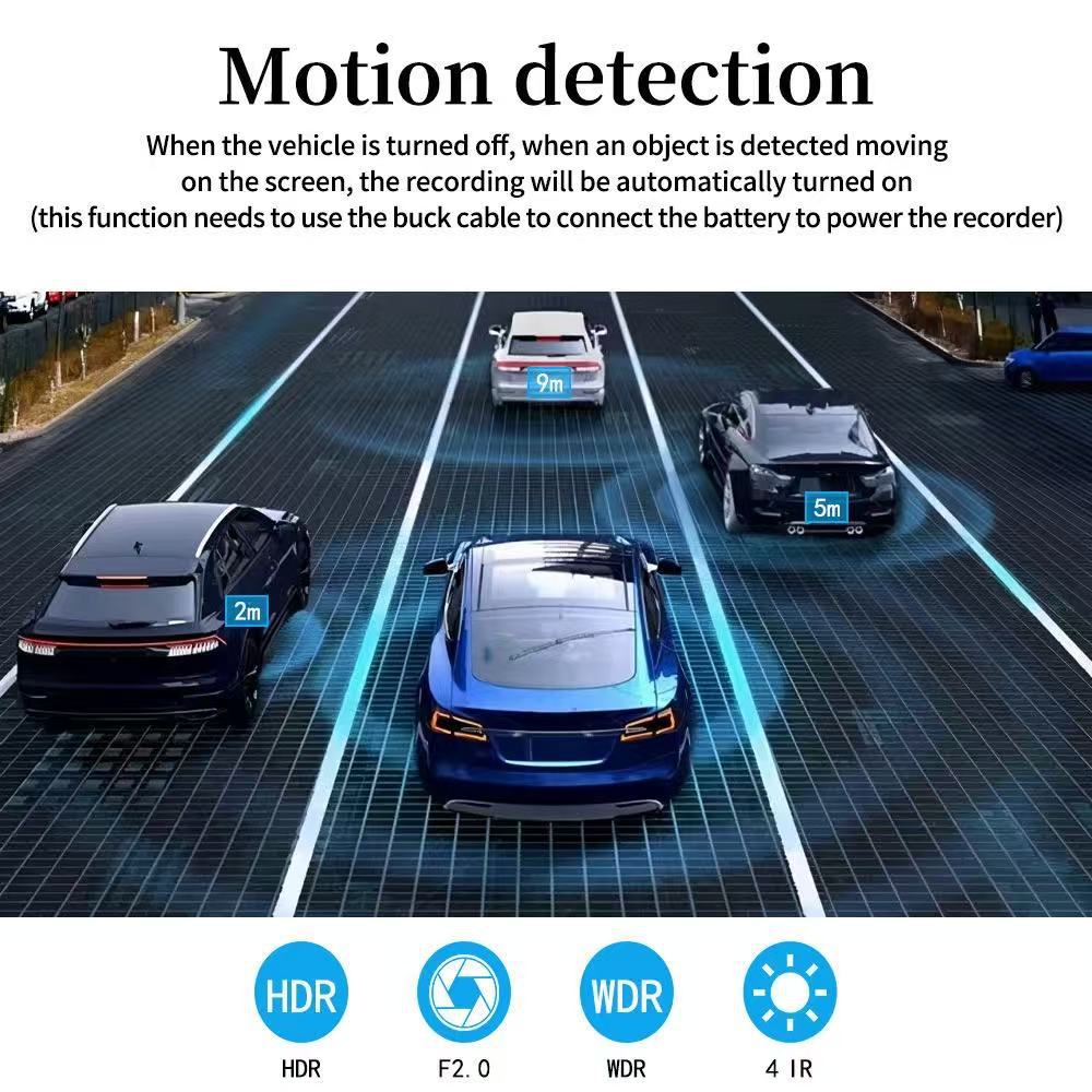 Three-lens dashcam for ride-sharing services with WiFi connectivity, infrared night vision, wide-angle, and in-car synchronized recording