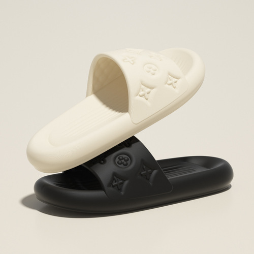 Summer anti-slip silent flat slippers men's sandals new outer-wear soft sole EVA slippers bathroom lovers shoes women