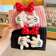 秋冬儿童针织保暖发带2025新款女童高马尾运动护耳保暖束发巾头饰