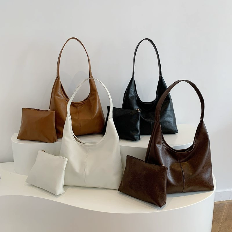 Сумка большой емкости женская 2024 новая корейская мода мягкая кожа подмышка сумка на одно плечо