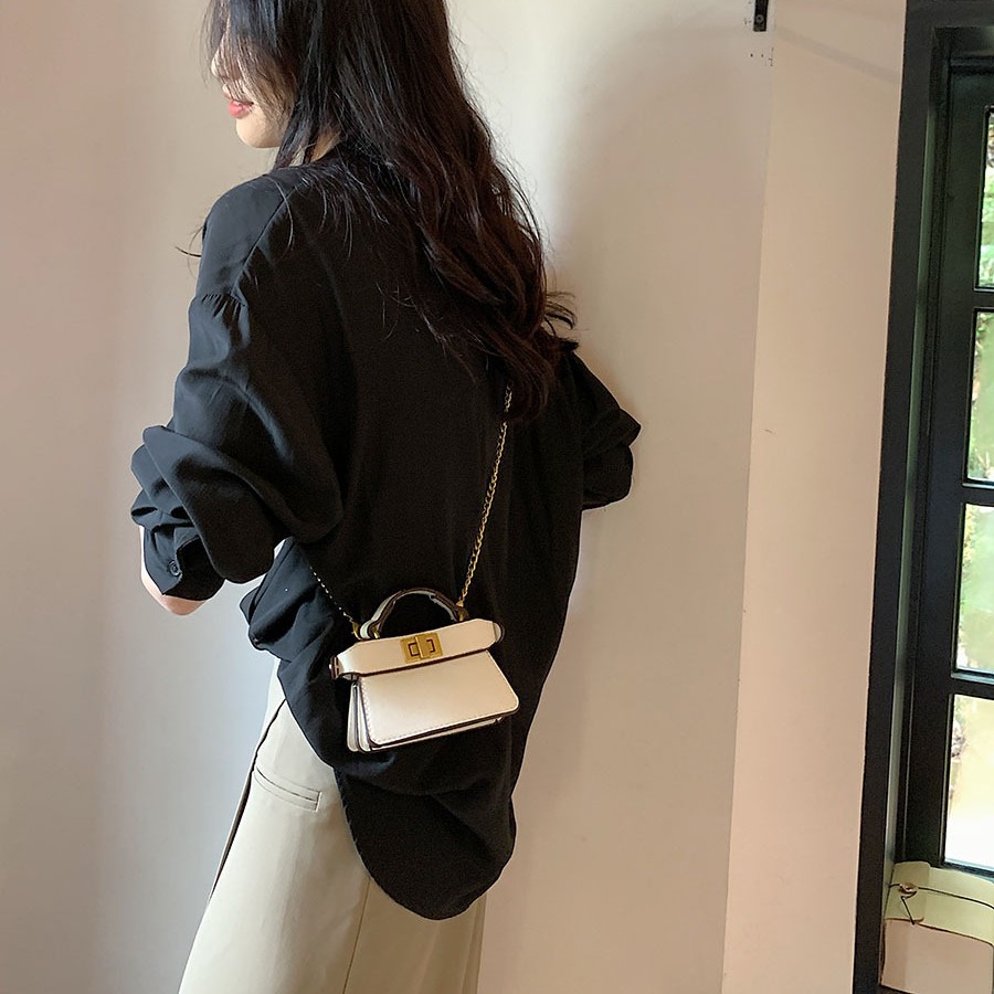 Bolso de chica de moda estilo coreano nuevo Internet celebridad cadena mensajero bolsa mini salida auricular bolsa simple bolsa de hombro