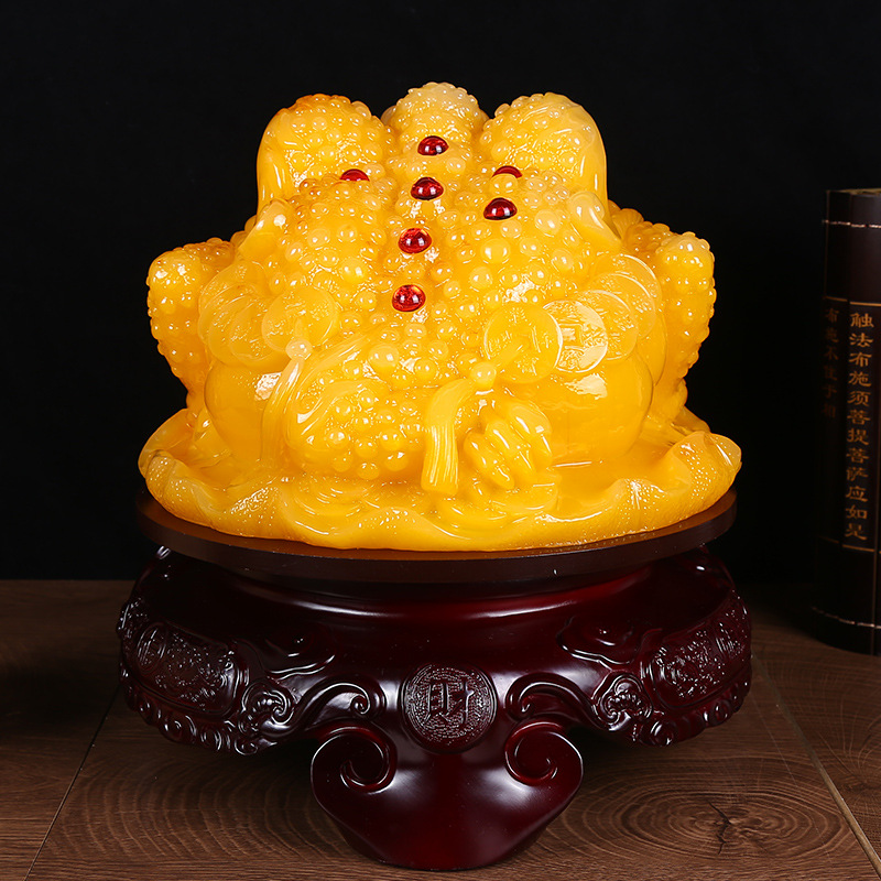 새로운 밀랍색 8방향 부를 가져다주는 3개 다리 황금 두꺼비 창의적 이사 축하 책상 현관 행운 선물 도매