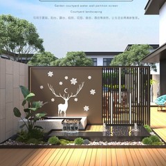 アルミ合金影壁屋外水景流水景観壁屋外屏風遮断壁ステンレス水幕壁照明壁