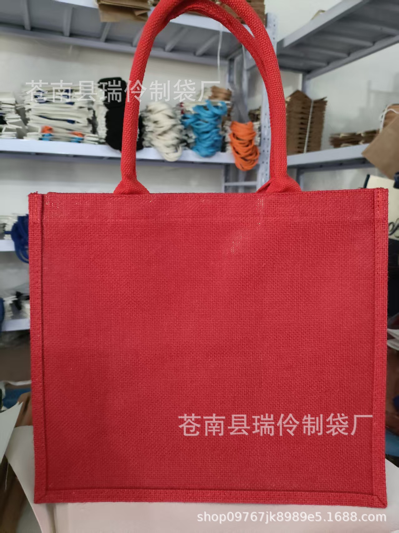 Bolsas de lino negras, rojas, verde oscuro, azules, bolsas de mano de lino, algodón y yute con logo impreso al por mayor. image 12
