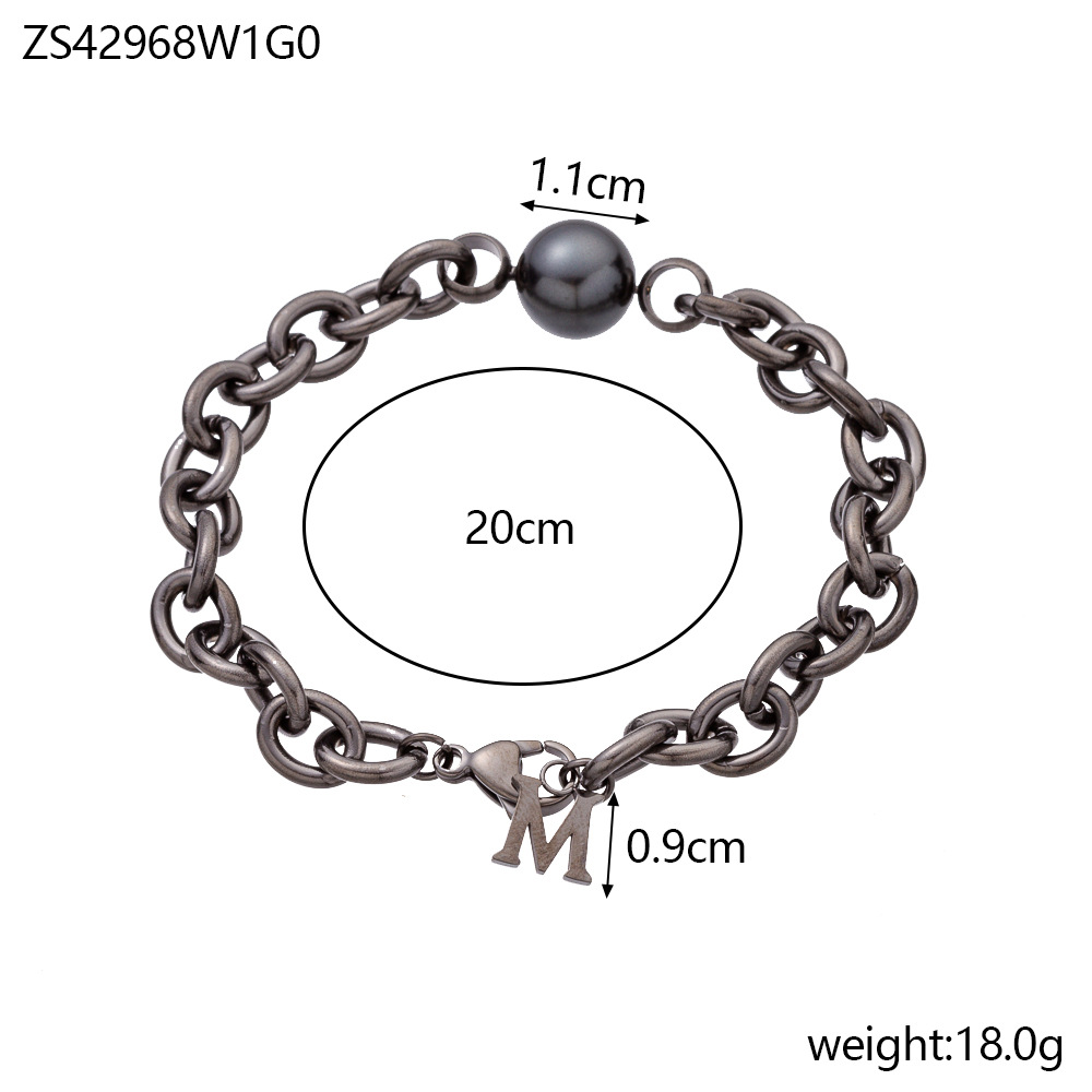 Stainless Steel Black Plating Punk Bracelet