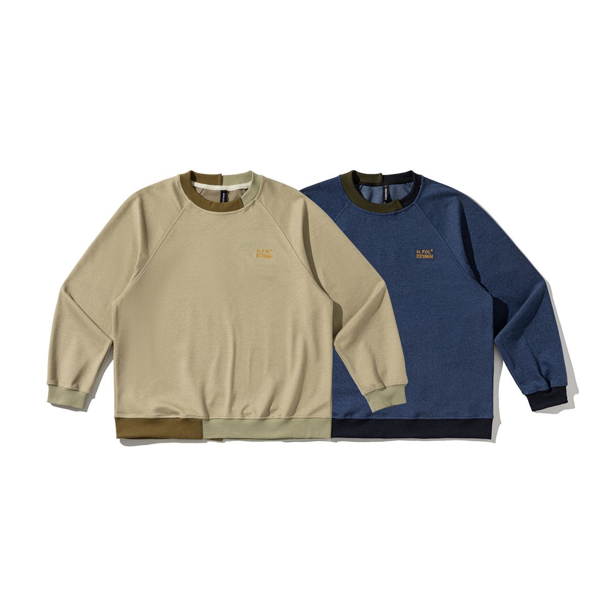 Autumn brand sweatshirt with a round collar
