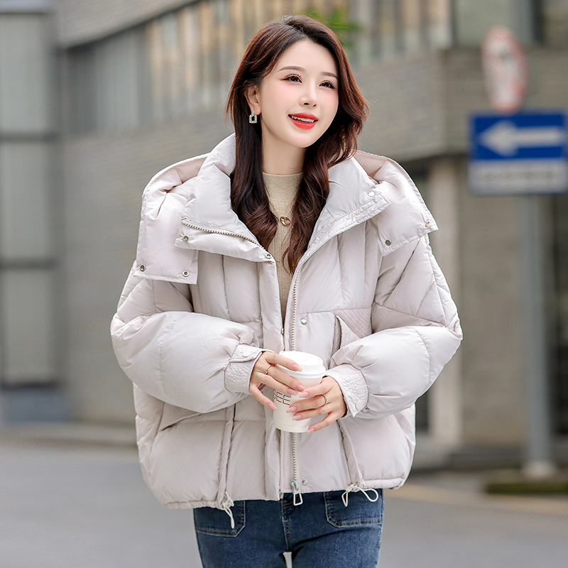 Algodón mujer gruesa corta 2024 invierno nuevo estilo coreano suelto ropa de algodón pan chaqueta de algodón abrigo de mujer