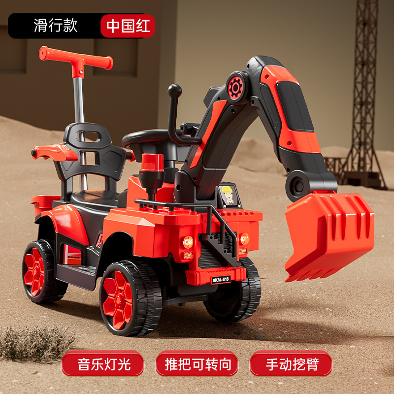 Excavadora eléctrica para niños, coche de juguete para niños, excavadora eléctrica de control remoto, vehículo de ingeniería grande
