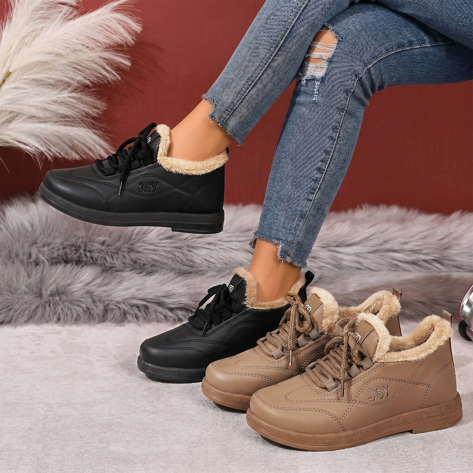Zapatos de algodón zapatos de mujer nuevos y gruesos zapatos de algodón de madre en el invierno de 2026 image 5