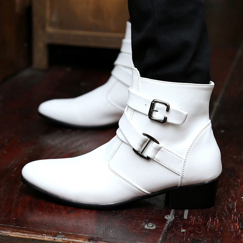European Style Men's Leather Chukka Boots With Pointed Toe_voghion.com