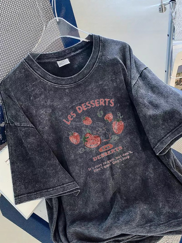 高品質 230 グラムヨーロッパとアメリカのヒップホップトレンディなブランド半袖 T シャツ女性の大きいサイズルーズオーバーサイズウォッシュブラック|undefined