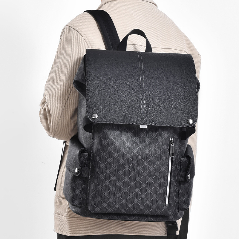 New Backpack Men's Casual Printed Business Commuter Computer Bag Large Capacity Travel Backpack Schoolbag for Men