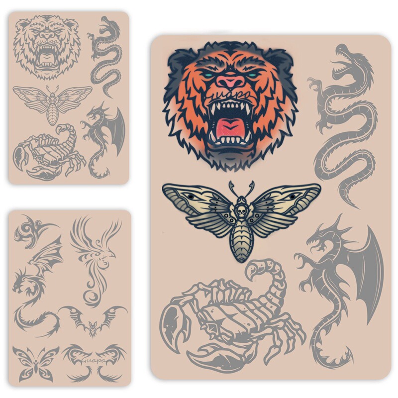 Practice Leather Animal Tattoo Fake Leather Silicone Simulated Leather Suitable for Beginners of Tattoo Embroidery, Comes with Line Leather, Easy to Use Practice Leather Animal Tattoo Fake Leather Silicone Simulated Leather Suitable for Beginners of Tattoo Embroidery, Comes with Line Leather, Easy to Use
