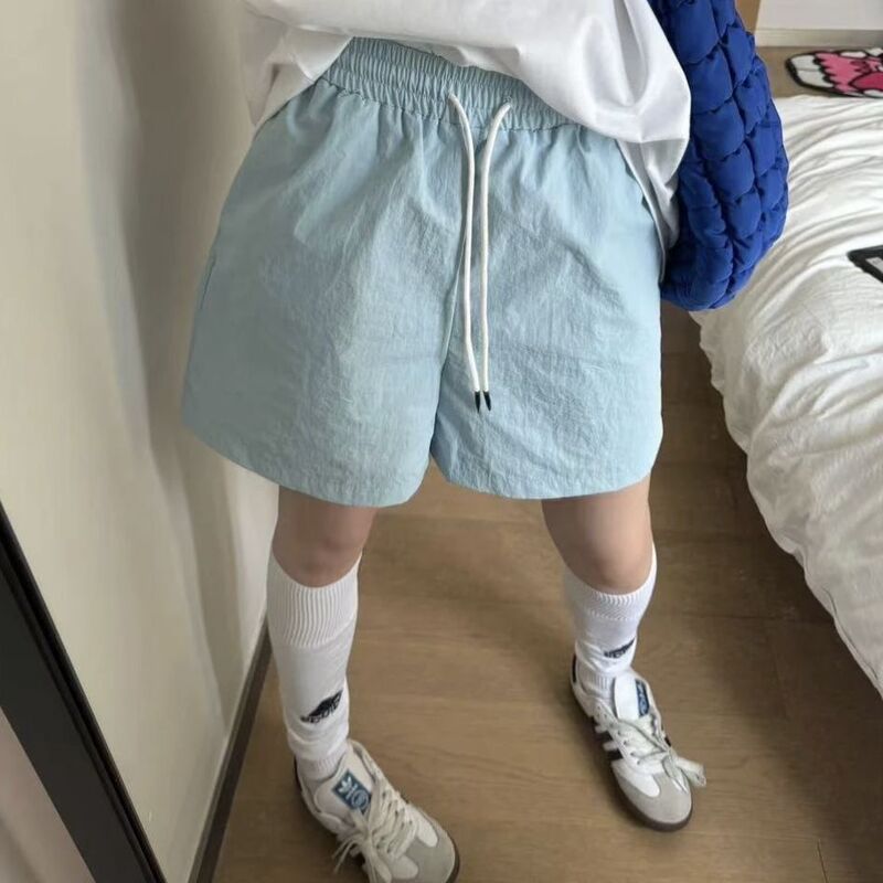 Quick-drying Thin Ins Colorful Dopamine Beach Shorts All-match Summer Loose Sports Casual Pants Thin Solid Color