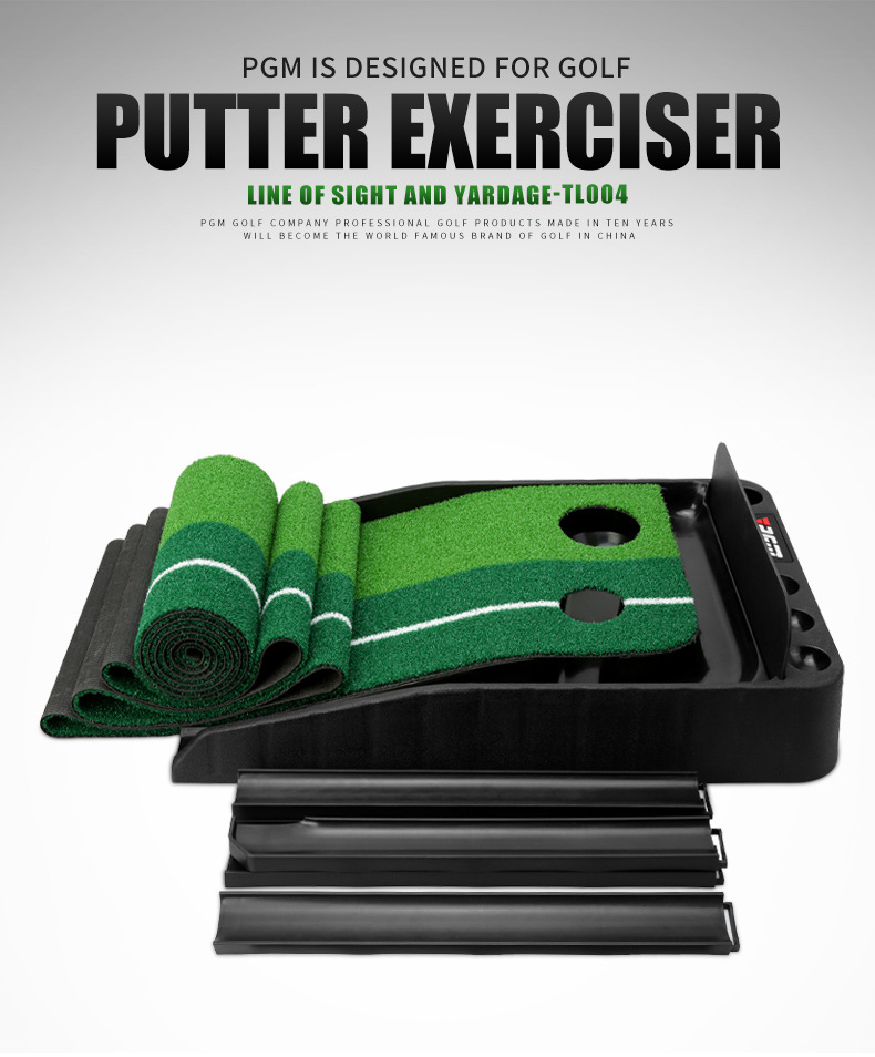 Máy tập putt golf PGM TL004 đế cao su, chiều dài 3 m, có tấm chắn và khu vực để bóng gậy — Tùy chỉnh máy tập TL004 chi tiết 11