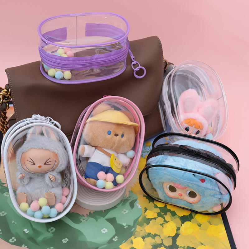 15cm人形バッグ外出散歩人形バッグpvc透明バッグins風公仔バッグ綿人形展示収納バッグ現物|undefined