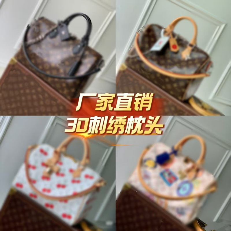 新款真皮枕头樱桃男女通用手提包旅行包购物袋单肩30波士顿手拎包|undefined