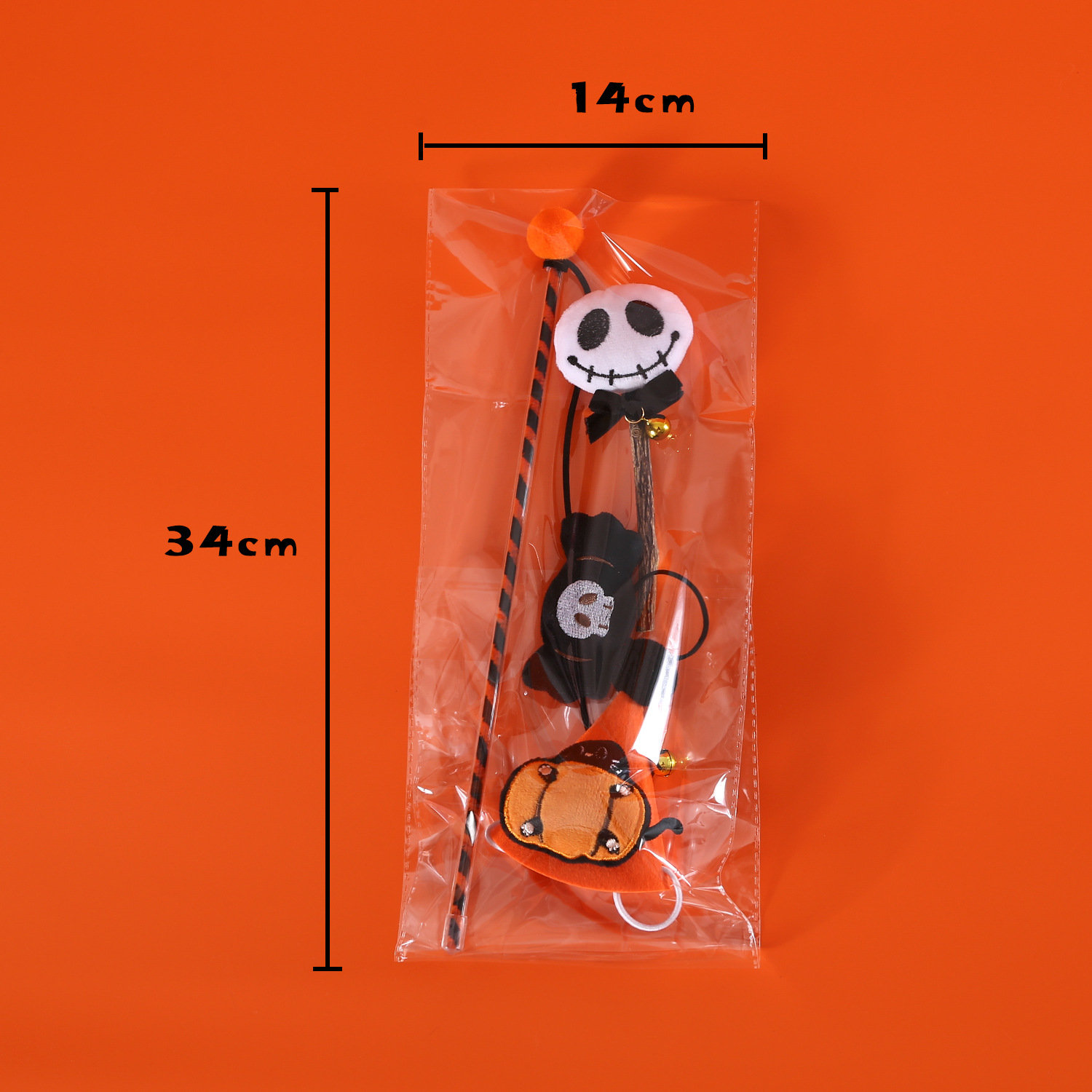 Mascotas gatos Halloween tres piezas set sombrero de dibujos animados fantasmas gatos palo calabaza sonido palo molar juguete regalo