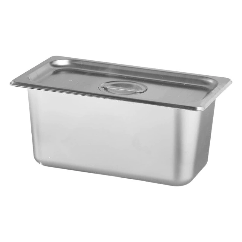 1/1 Порционная раковина из нержавеющей стали Коробка для хранения свежести в столовой 1/2 Прямоугольная коробка для еды с крышкой Квадратная раковина