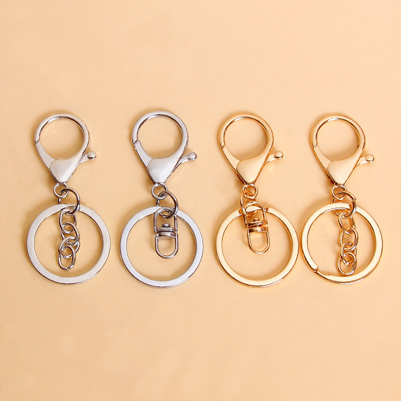 Golden silver lobster buckle keychain men and women car bag pendant jewelry accessories metal key ring wholesale