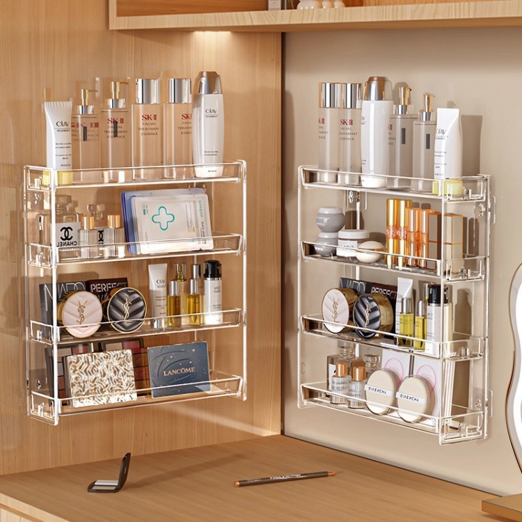Wall-Mounted Cosmetics Storage Box Transparent Multi-Layer Display Rack Widened Dressing Table Perfume Lipstick Skin Care Product Storage Rack Wall-Mounted Cosmetics Storage Box Transparent Multi-Layer Display Rack Widened Dressing Table Perfume Lipstick Skin Care Product Storage Rack