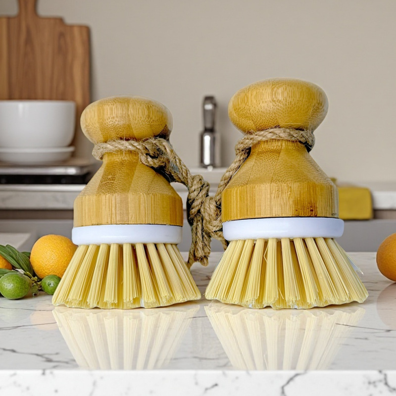 Cepillo multifuncional para platos de cocina, muy vendido, que no daña las ollas, cepillo para lavar platos, cepillo para eliminar manchas, cepillo para verduras y frutas, material de bambú.