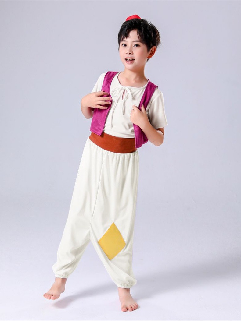 Children's Arabian Boys Aladdin Prince Role Play Stage Outfit Performance Costume Cosplay_ecoleips.com