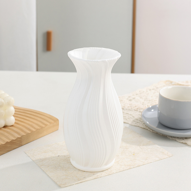 人気のパイナップル柄プラスチック装飾水波模様花瓶、落下防止麻紐付き折り紙花瓶、リビングルーム用軽奢装飾品