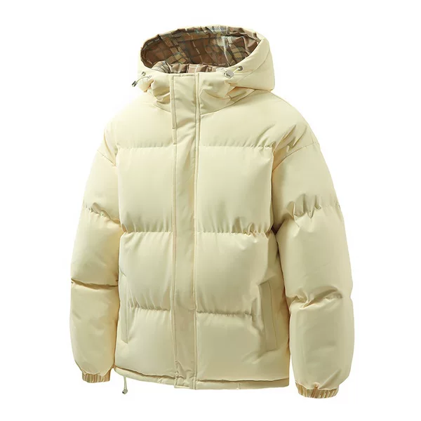 Cross-border 2025 autumn/winter new collection: Korean-style patchwork shearling hooded coat, loose-fitting and versatile cotton jacket, available in a couple's style