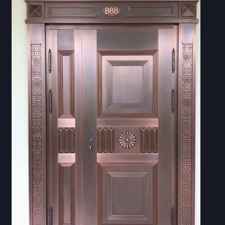 广东广州不锈钢镀铜子母门深圳钢铜门珠海镀铜大门东莞不锈钢铜门