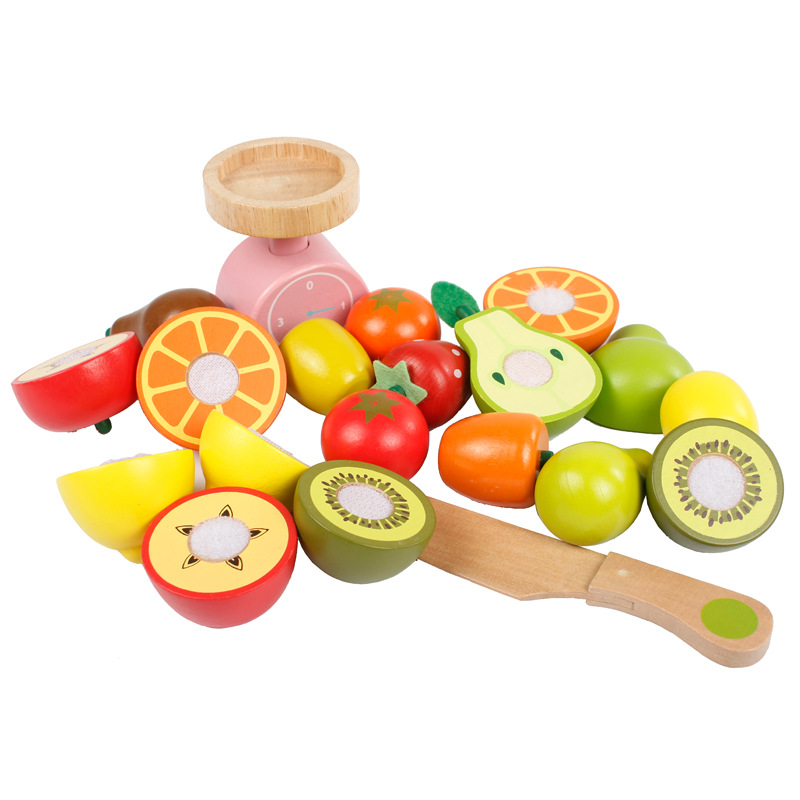Mini cocina para niños play House juguete simulación de madera fruta móvil conveniencia coche niña de 3 años de edad, regalo de cumpleaños