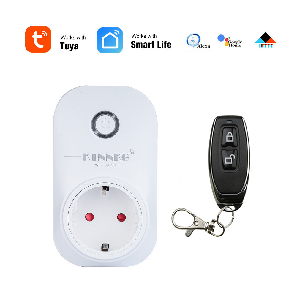 双频APP手机远程WIFI插座英美规欧规tuya智能家居开关插头433MHz