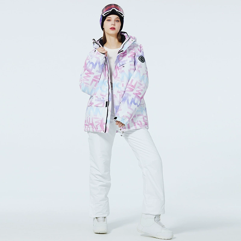 Новый лыжный костюм для женщин, ветрозащитный и теплый комплект из куртки и брюк, костюм для сноуборда и двойных лыж.