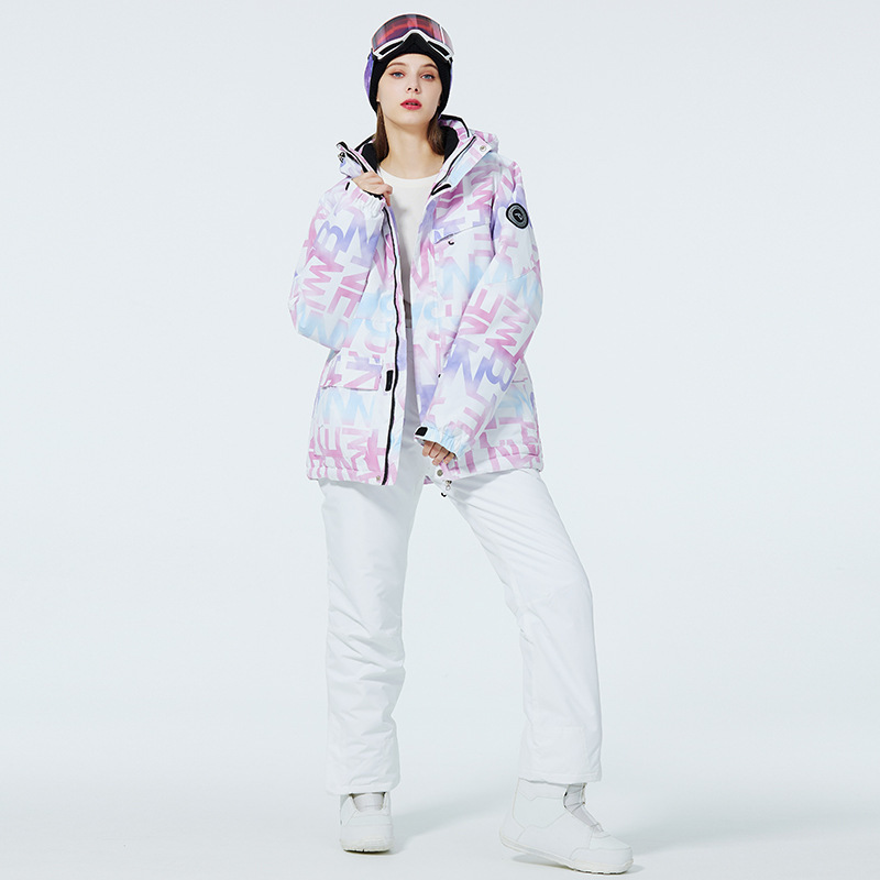 New Ski Suit Set for Women, Windproof and Warm Ski Jacket and Pants Set, Snowboard and Double-Board Ski Suit