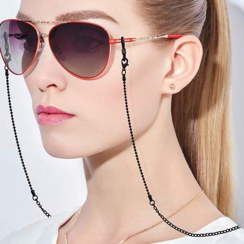 Cross-border creative personalized colorful rice bead chain sunglasses portable lanyard glasses chain multi-functional hanging neck anti-lost chain