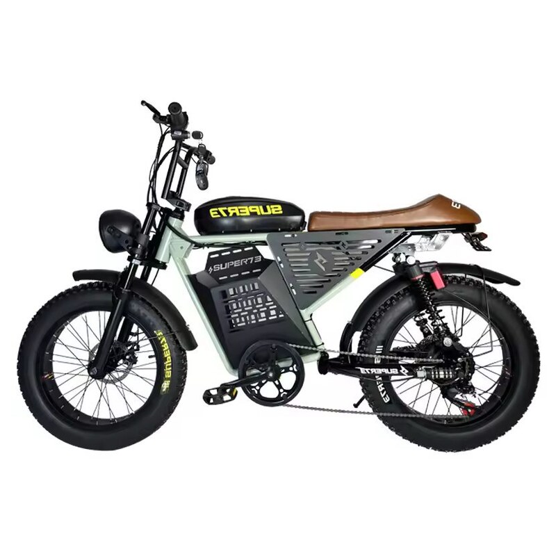 Hot-Selling Off-Road Super73 Electric Bicycle with Wide Tires for Men and Women, 7-Speed Snow Electric Assist Bike for Daily Commuting