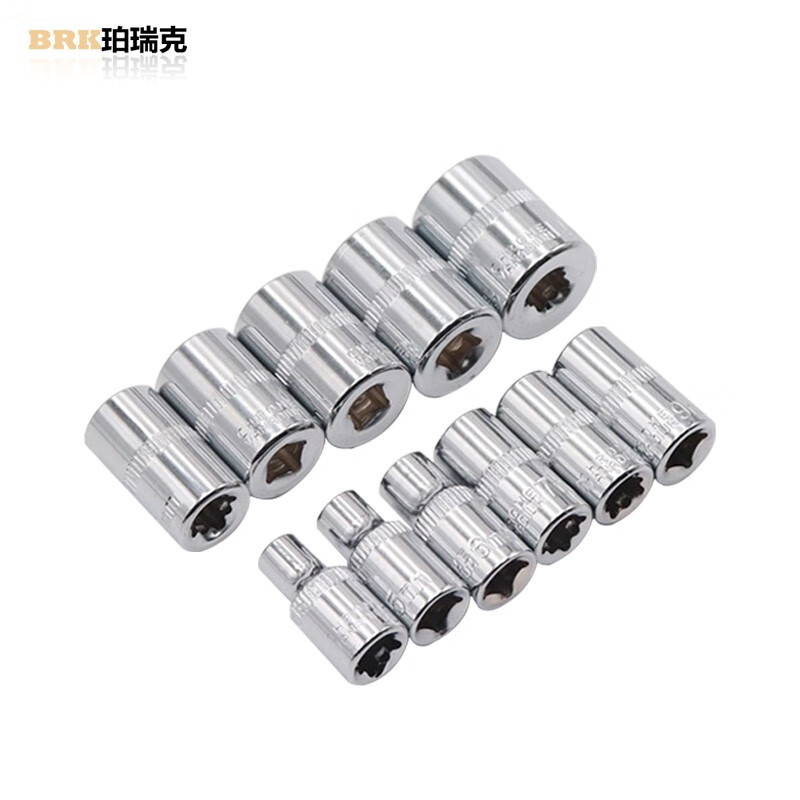 扭力扳手1/4短套筒3/8短套筒1/2短套筒铬钒钢套筒套装 1/4