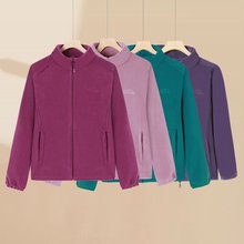 2025新款奥粒绒外套中老年人秋装立领抓绒卫衣妈妈秋冬加厚夹克女