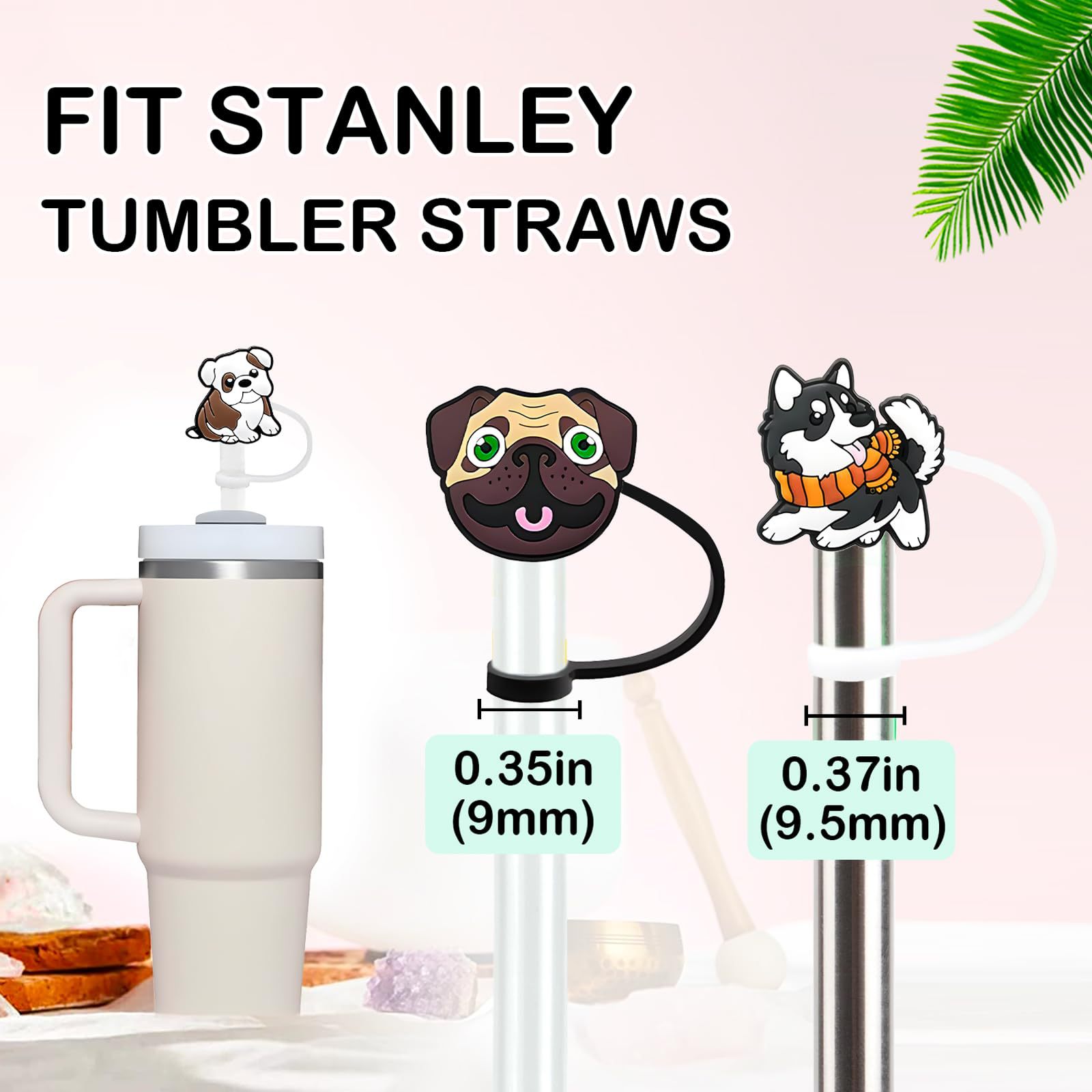Straw Decorative Cap Kitchen and drinking utensils INS Style Cute Animal Fruit Tropical Silica Gel Straw Decorative Cap 1 Set
