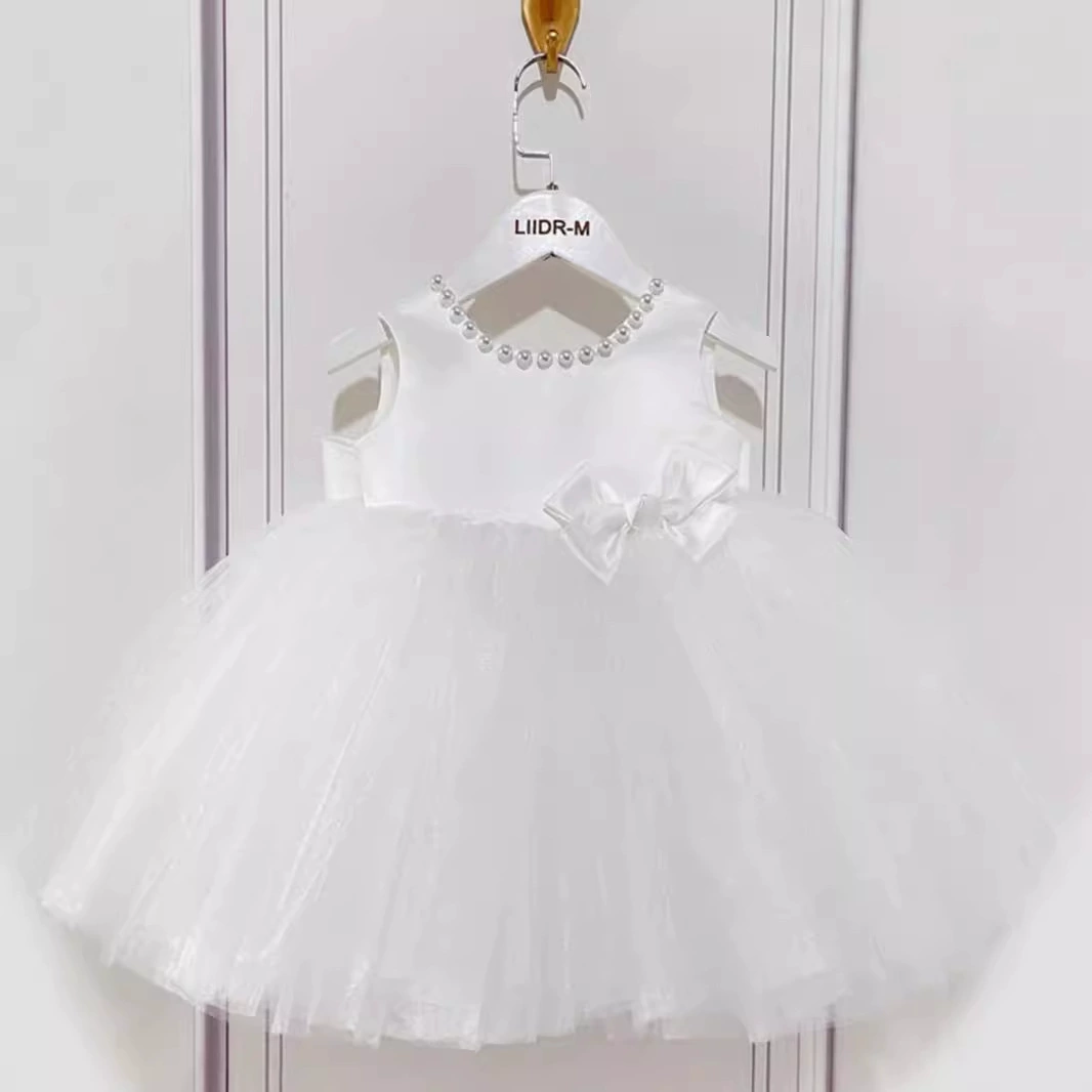 Fuchsia cute dress girl's with bow, children's skirt, small princess costume, European style, wholesale