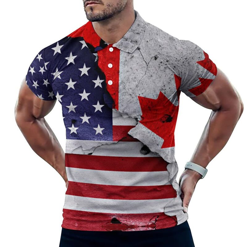 Men Polo Shirt Men's Golf Shirt Short Sleeve Casual 3D Printed Sports Tennis Golf