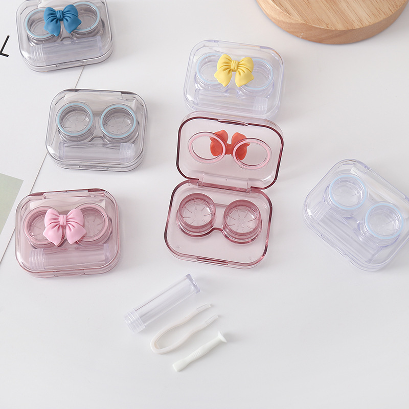 High-Quality Transparent Contact Lens Case, Girly Double Box, Cute Mini Portable Companion Box for Storing Colored Lenses