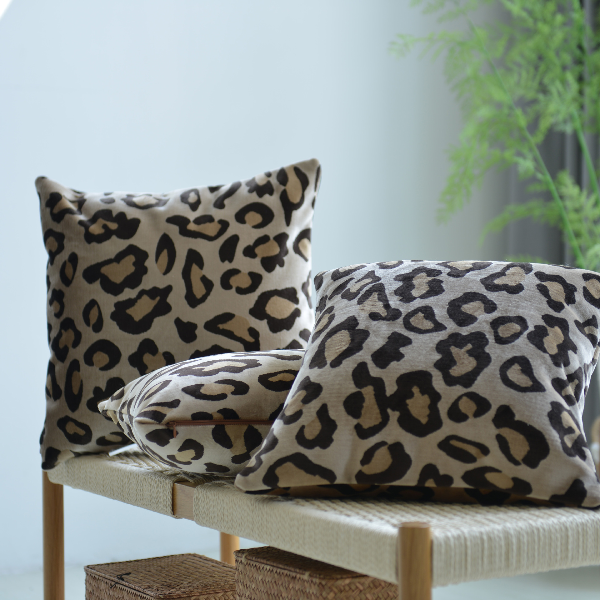 Nordic Style Leopard Print Leopard Pillow American Style Light Luxury Living Room Sofa Backrest Animal Print Model Room Decoration